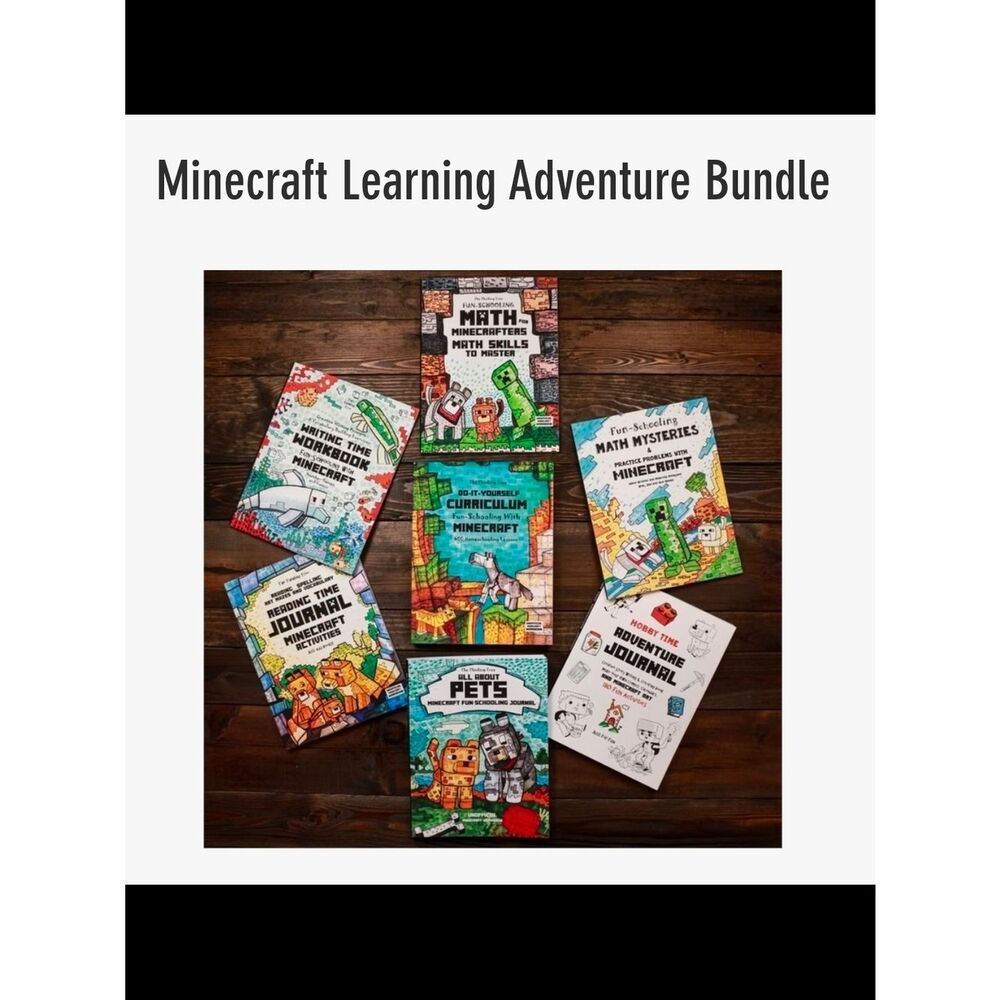 Minecraft Learning Adventure Homeschool Curriculm Bundle ages 7+ NEW
